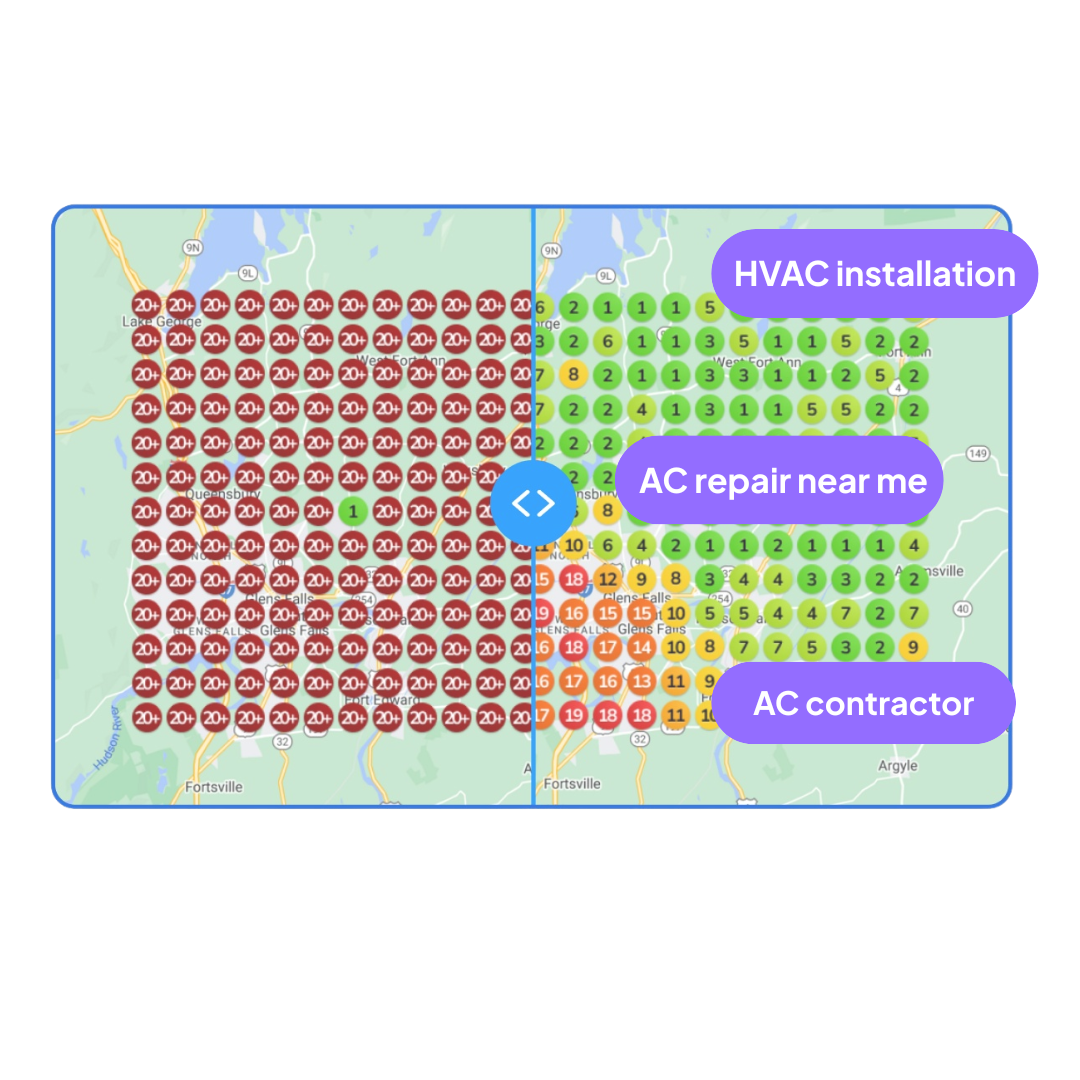 geo-map reports for GBP keyword rankings